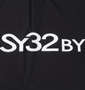 SY32 by SWEET YEARS ジップアップライトストレッチシャツ ブラック: