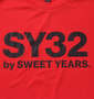 SY32 by SWEET YEARS アスレチックプラクティス半袖Tシャツ レッド: プリント
