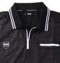 SY32 by SWEET YEARS エンボスボックスロゴジップ半袖ポロシャツ ブラック: