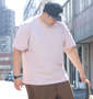 Mc.S.P オーガニックコットンクルーネック半袖Tシャツ ラベンダー: モデル着用イメージ