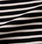 Mc.S.P オーガニックコットンボーダークルーネック半袖Tシャツ ブラック: 生地拡大