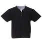 Mc.S.P タックボーダーフェイクレイヤードヘンリー半袖Tシャツ ブラック: