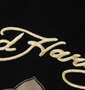 Ed Hardy プリント&刺繍鹿の子半袖ポロシャツ ブラック×ベージュ: 刺繍拡大