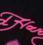 Ed Hardy プリント&刺繍鹿の子半袖ポロシャツ ブラック×ピンク: 刺繍拡大