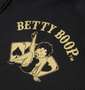 BETTY BOOP ニットフリース刺繍&プリントフルジップパーカー ブラック×ベージュ: プリント