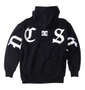 DCSHOES 23BIG OE BACK LOGOフルジップパーカー ブラック: バックスタイル