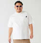FUN for modemdesign オジサンワンポイント刺繍胸ポケット付半袖Tシャツ ホワイト: