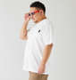 FUN for modemdesign オジサンワンポイント刺繍胸ポケット付半袖Tシャツ ホワイト: