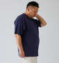 FUN for modemdesign オジサンワンポイント刺繍胸ポケット付半袖Tシャツ ネイビー: