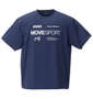 MOVESPORT SUNSCREEN TOUGHオーセンティックロゴ半袖Tシャツ ネイビー: