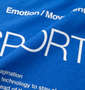MOVESPORT SUNSCREEN TOUGHオーセンティックロゴ半袖Tシャツ ブルー: プリント拡大