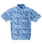 FILA GOLF モザイクタイポプリントホリゾンタルカラー半袖シャツ ブルー: