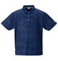 FILA GOLF モザイクタイポプリントホリゾンタルカラー半袖シャツ ネイビー: