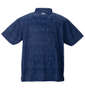 FILA GOLF モザイクタイポプリントホリゾンタルカラー半袖シャツ ネイビー: バックスタイル