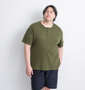 Mc.S.P ワッフルヘンリーネック半袖Tシャツ カーキ: 身長：182cm/バスト：123cm/着用サイズ：3L