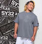 SY32 by SWEET YEARS ステンシルロゴ半袖Tシャツ ブラック×グレー: