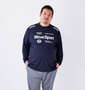 MOVESPORT ドライメッシュオーセンティックロゴ長袖Tシャツ ネイビー: 身長：176.5cm/バスト：118cm/着用サイズ：3L