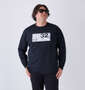 SY32 by SWEET YEARS ミックスボックスロゴ長袖Tシャツ ブラック: 身長：182cm/バスト：123cm/着用サイズ：3L