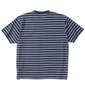 Mc.S.P オーガニックコットンボーダークルーネック半袖Tシャツ ネイビー杢: バックスタイル