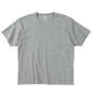 Mc.S.P オーガニックコットンミジンボーダーVネック半袖Tシャツ グレー:
