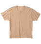 Mc.S.P オーガニックコットンミジンボーダーVネック半袖Tシャツ ベージュ: