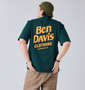 BEN DAVIS フロッキーロゴ半袖Tシャツ ボトルグリーン: