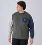 Coleman 天竺ポケット付長袖Tシャツ チャコール(クレイジー): 身長：182cm/バスト：123cm/着用サイズ：3L