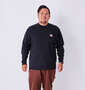 BEN DAVIS ピスポケット付長袖Tシャツ ブラック: 身長:178cm/バスト:120cm/着用サイズ:3L