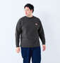 BEN DAVIS ピスポケット付長袖Tシャツ チャコール: 身長：182cm/バスト：123cm/着用サイズ：3L