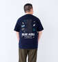 Bear Aura T/Cホログラムプリント半袖Tシャツ ネイビー: 身長：176.5cm/バスト：118cm/着用サイズ：3L