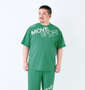 MOVESPORT ビッグロゴ半袖Tシャツ グリーン: 身長:176.5cm/バスト:118cm/着用サイズ:3L