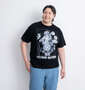 PSYCHO NATION サイコ×寝田ルネ メイド半袖Tシャツ ブラック: 身長：182cm/バスト：123cm/着用サイズ：3L