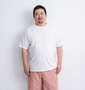 Mc.S.P オーガニックコットンクルーネック半袖Tシャツ オフホワイト: 身長:176.5cm/バスト:118cm/着用サイズ:3L