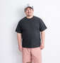 Mc.S.P オーガニックコットンクルーネック半袖Tシャツ ブラック: 身長：176.5cm/バスト：118cm/着用サイズ：3L