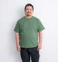 Mc.S.P オーガニックコットンクルーネック半袖Tシャツ グリーン: 身長:176.5cm/バスト:118cm/着用サイズ:3L