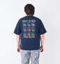 (What it isNt) 天竺プリント半袖Tシャツ ネイビー: 身長：182cm/バスト：123cm/着用サイズ：3L