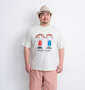 PeKo&PoKo 天竺半袖Tシャツ ミックスホワイト: 身長：176.5cm/バスト：118cm/着用サイズ：3L