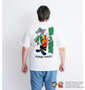 TOM and JERRY 天竺プリントポケット付半袖Tシャツ オフホワイト: 身長:182cm/バスト:123cm/着用サイズ:3L