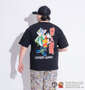 TOM and JERRY 天竺プリントポケット付半袖Tシャツ ブラック: 身長:182cm/バスト:123cm/着用サイズ:3L