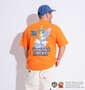 TOM and JERRY 天竺プリントポケット付半袖Tシャツ オレンジ: 身長：178cm/バスト：120cm/着用サイズ：3L