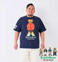 Teddy Bear 天竺プリント半袖Tシャツ ネイビー: 身長：178cm/バスト：120cm/着用サイズ：3L