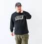 SY32 by SWEET YEARS ハートパターンボックスロゴ長袖Tシャツ ブラック: 身長:176.5cm/バスト:118cm/着用サイズ:3L