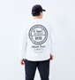 SY32 by SWEET YEARS サークルロゴ長袖Tシャツ ホワイト: 身長:182cm/バスト:123cm/着用サイズ:3L