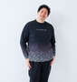 SY32 by SWEET YEARS グラデーションロゴ長袖Tシャツ ブラック: 身長：182cm/バスト：123cm/着用サイズ：3L