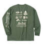 BEN DAVIS スポンサードプリント長袖Tシャツ グリーングレー