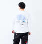 BEN DAVIS バブルプリント長袖Tシャツ ホワイト: 身長：182cm/バスト：123cm/着用サイズ：3L
