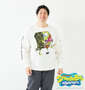 SPONGEBOB 天竺プリント長袖Tシャツ オフホワイト: 身長：182cm/バスト：123cm/着用サイズ：3L