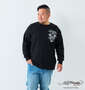 Ed Hardy 天竺プリント長袖Tシャツ ブラック×シルバー: