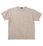 EL.FO 無地ポケット付タフ衿クルーネック半袖Tシャツ ベージュ