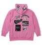 BEN DAVIS 裏毛マルチワッペンプルパーカー ピンク